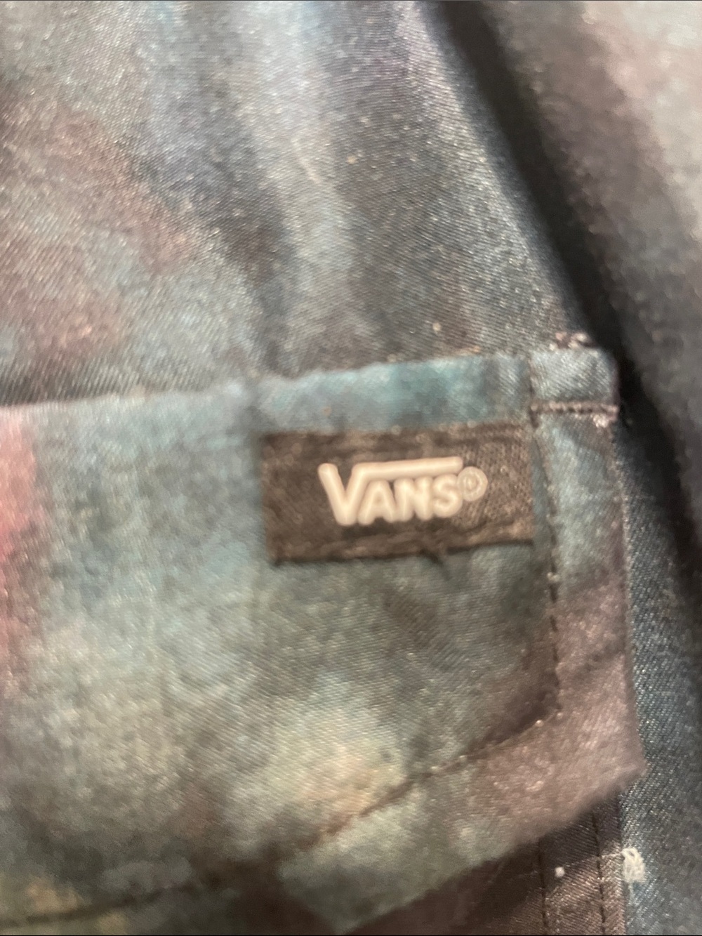 Vans Black Tie-Dye Shorts with Green, Yellow & Pink Accents I Large - Picture 5 of 6